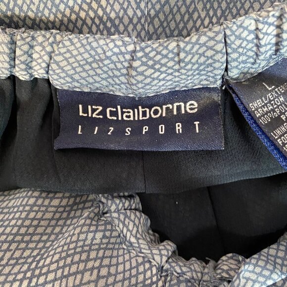 Liz Claiborne Liz Sport Elastic Waist Pull On Wide Leg Blue and White Pants Size - Picture 6 of 11